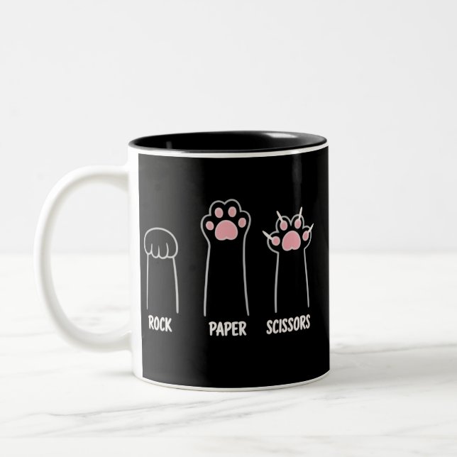 Tasse 2 Couleurs Jeu de main Pierre Feuille Ciseaux Amoureux des An (Gauche)