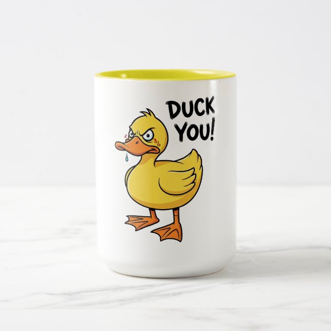 Tasse 2 Couleurs Jeu de mots de canard (Centre)