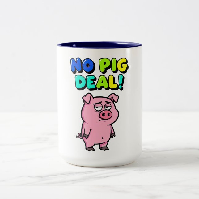 Tasse 2 Couleurs Jeu de mots sans cochon (Centre)