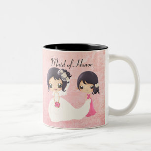 Tasse 2 Couleurs Jeune mariée et domestique d'honneur