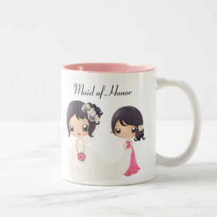 Tasse 2 Couleurs Jeune mariée et domestique d'honneur