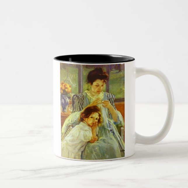Tasse 2 Couleurs Jeune mère coudre (Droit)