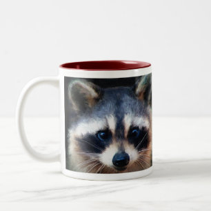 Tasse 2 Couleurs "Jeune portrait de raton laveur "