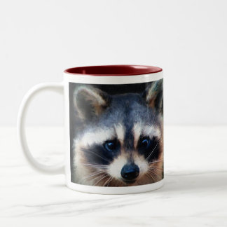 Tasse 2 Couleurs "Jeune portrait de raton laveur "