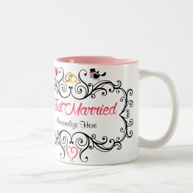 Tasse 2 Couleurs Jeunes mariés faits sur commande de nouveaux (Droit)