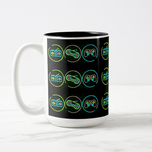 Tasse 2 Couleurs Jeux de Black & Neon (Gauche)