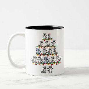 Tasse 2 Couleurs Jeux de Pyjama de Noël assortis Raccoon Noël Noël