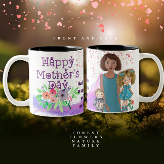 Tasse 2 Couleurs JEUX JOUR DE LA MÈRE des enfants