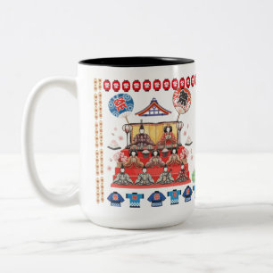 Tasse 2 Couleurs Jidai Matsuri blanc heureux