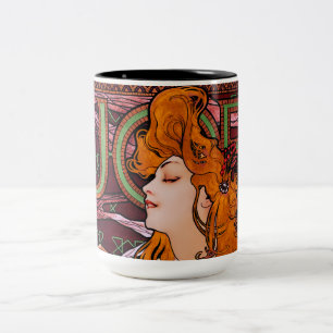 Tasse 2 Couleurs JOB d'Alphonse Mucha Art Nouveau Vintage
