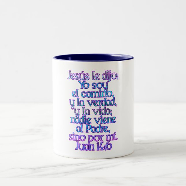 Tasse 2 Couleurs John 14:6 Espagnol (Centre)