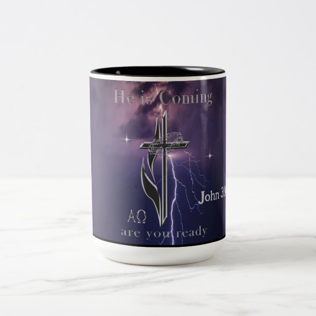 Tasse 2 Couleurs John 3:16 (Centre)