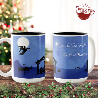 Tasse 2 Couleurs Joie au monde Le Seigneur est devenu bleu