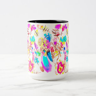 Tasse 2 Couleurs Joie de paon gentil 