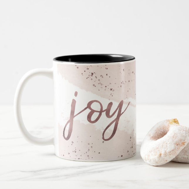 Tasse 2 Couleurs Joie | Noël d'or Rose (Avec donut)