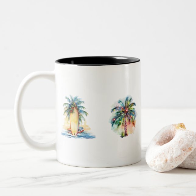 Tasse 2 Couleurs Joie tropicale (Avec donut)
