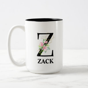 Tasse 2 Couleurs Joli alphabet floral Z