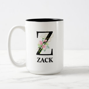 Tasse 2 Couleurs Joli alphabet floral Z monogrammé