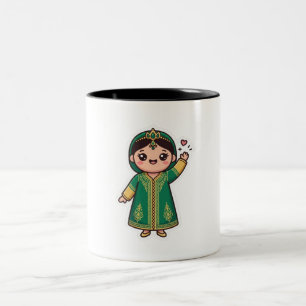 Tasse 2 Couleurs Joli Caftan Marocain Kawaii Robe Traditionnelle Ve