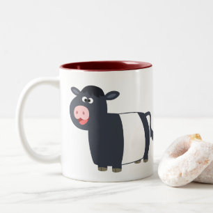Tasse 2 Couleurs Joli Cartoon Belted Galloway Cow