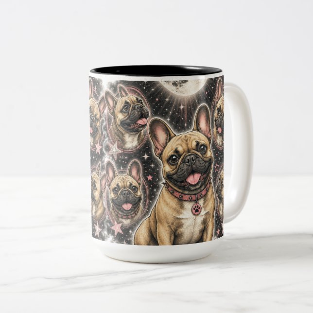 Tasse 2 Couleurs Joli Céleste Amateur de Frenchie (Devant droit)