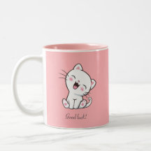 Joli Chat Chaton & Cœur sur Rose