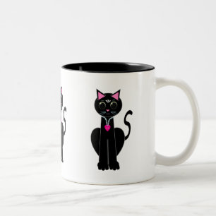 Tasse 2 Couleurs Joli chat noir