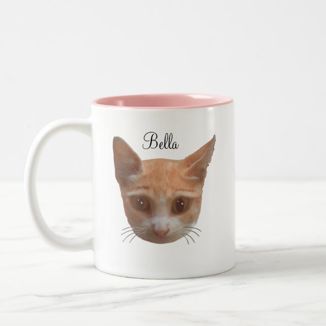 Tasse 2 Couleurs Joli chaton tabby roux (Gauche)