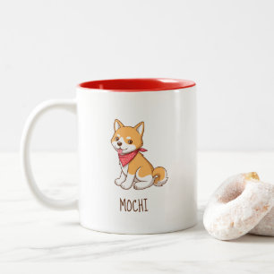 Tasse 2 Couleurs Joli chien Shiba Inu Nom personnalisé