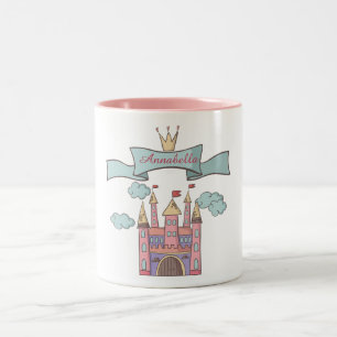 Tasse 2 Couleurs Joli conte de fées princesse rose Château Nom pers