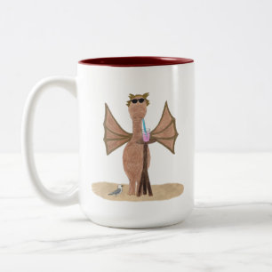 Tasse 2 Couleurs Joli dragon sur la plage