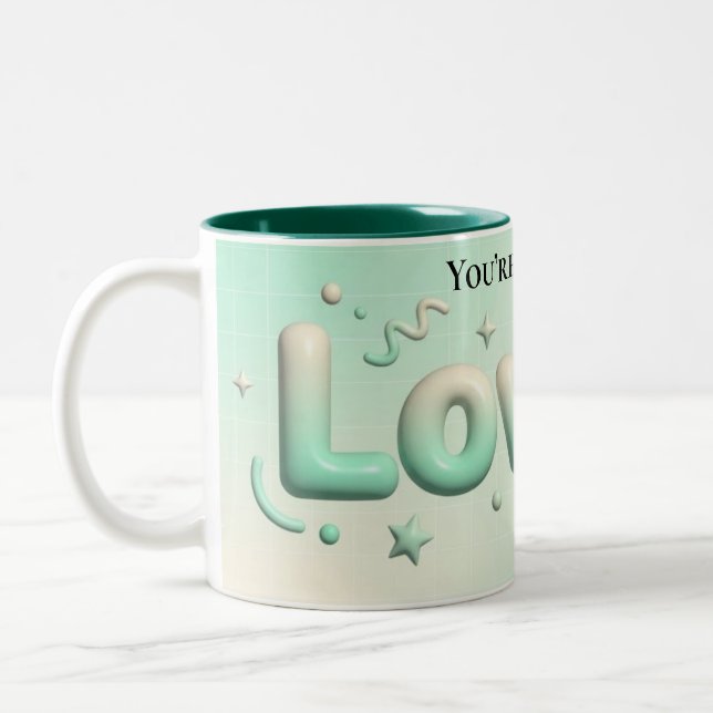 Tasse 2 Couleurs Joli esthétique de script moderne Nom personnalisé (Gauche)