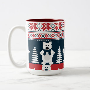 Tasse 2 Couleurs Joli et moderne Snowman de Noël Knitted