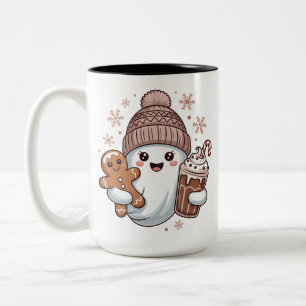 Tasse 2 Couleurs Joli fantôme de Noël vacances drôle de Noël Xmas