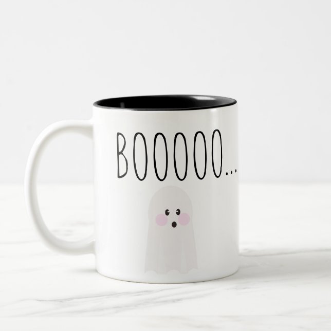 Tasse 2 Couleurs Joli fantôme d'Halloween Boooooooo (Gauche)