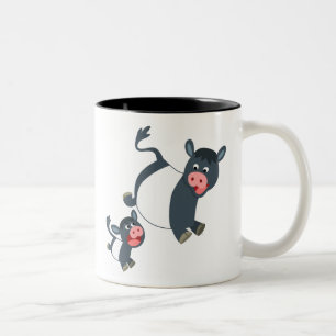 Tasse 2 Couleurs Joli Jouer Cartoon Belted Galloway Cow et Calf
