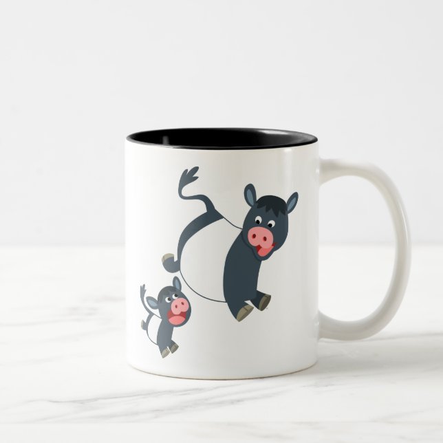 Tasse 2 Couleurs Joli Jouer Cartoon Belted Galloway Cow et Calf (Droit)