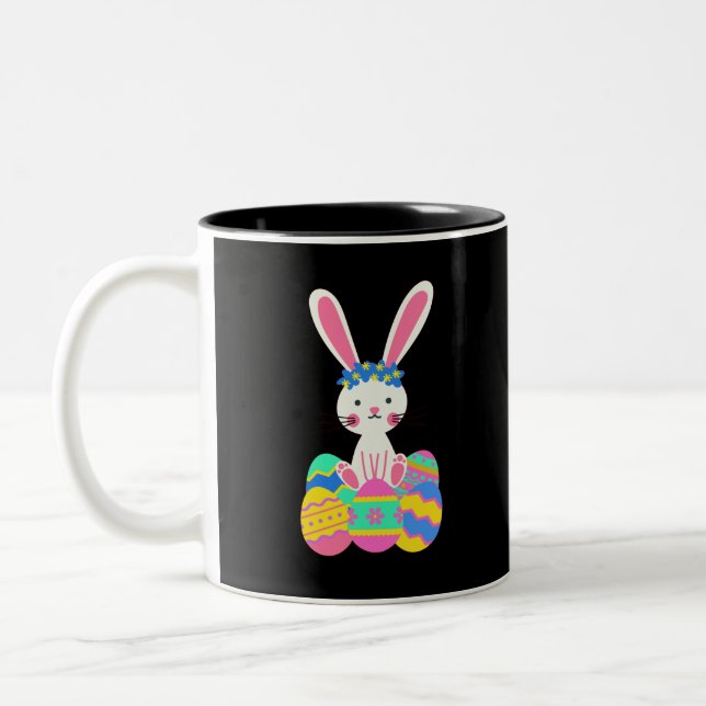 Tasse 2 Couleurs Joli lapin de Pâques (Gauche)