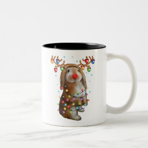 Tasse 2 Couleurs Joli lapin Lapin Drôle Cadeaux de Noël