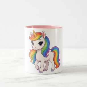 Tasse 2 Couleurs Joli licorne arc-en-ciel coloré