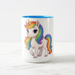 Tasse 2 Couleurs Joli licorne arc-en-ciel coloré