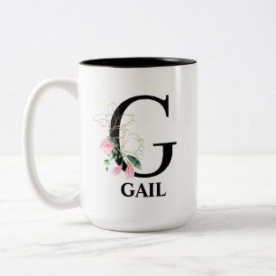 Tasse 2 Couleurs Joli monogramme initial G