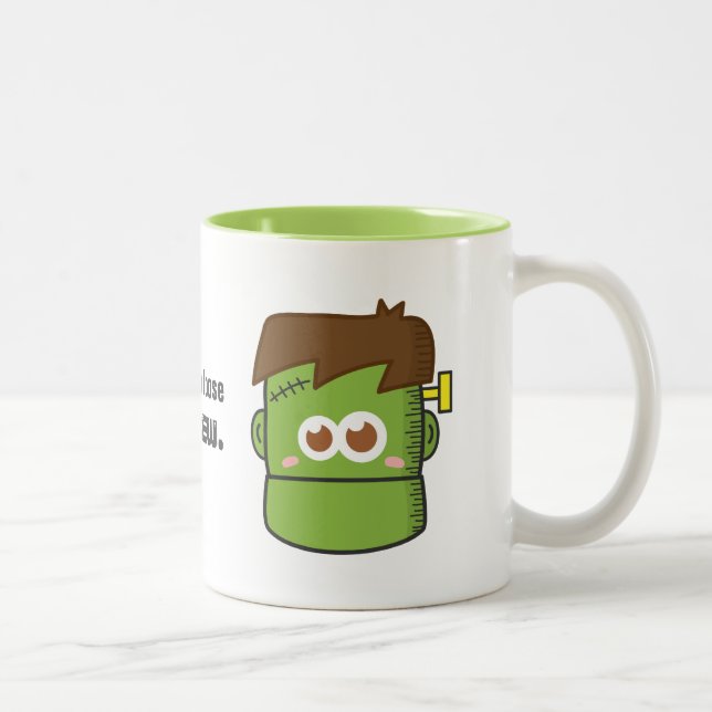Tasse 2 Couleurs Joli monstre de Frankenstein (Droit)