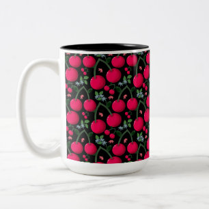 Tasse 2 Couleurs Joli motif cerise esthétique Cerise rouge sans c