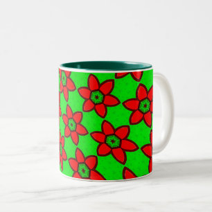 Tasse 2 Couleurs Joli Motif de fleurs Abstraites