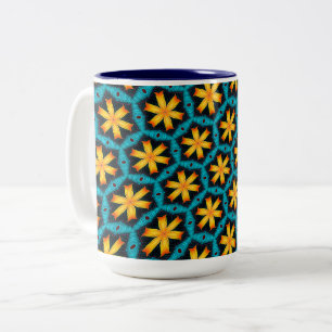 Tasse 2 Couleurs Joli Motif de fleurs Abstraites