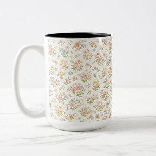 Tasse 2 Couleurs Joli motif floral discret sans couture