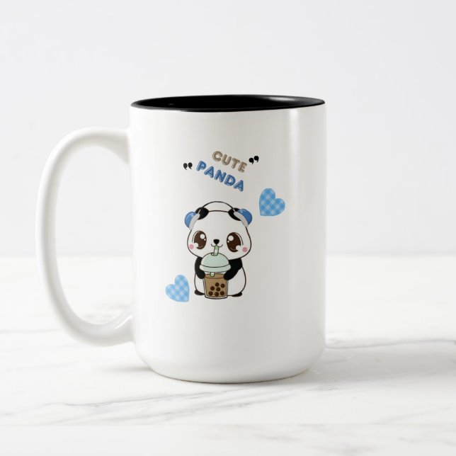 Tasse 2 Couleurs Joli Panda avec Thé à Bulles (Gauche)