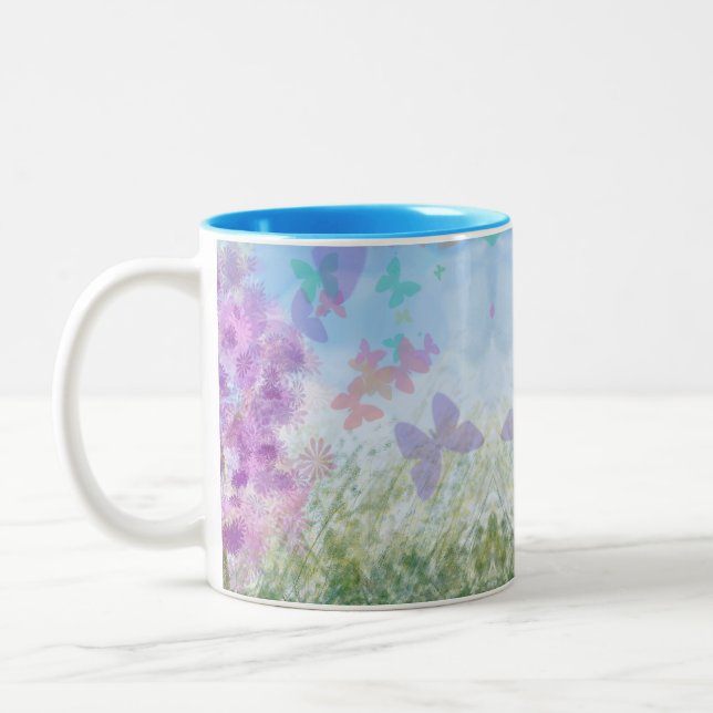 Tasse 2 Couleurs Joli Pastel Butterfly Garden (Gauche)