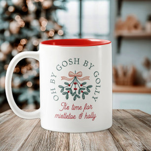 Tasse 2 Couleurs Joli point de croix Gui Noël Fêtes